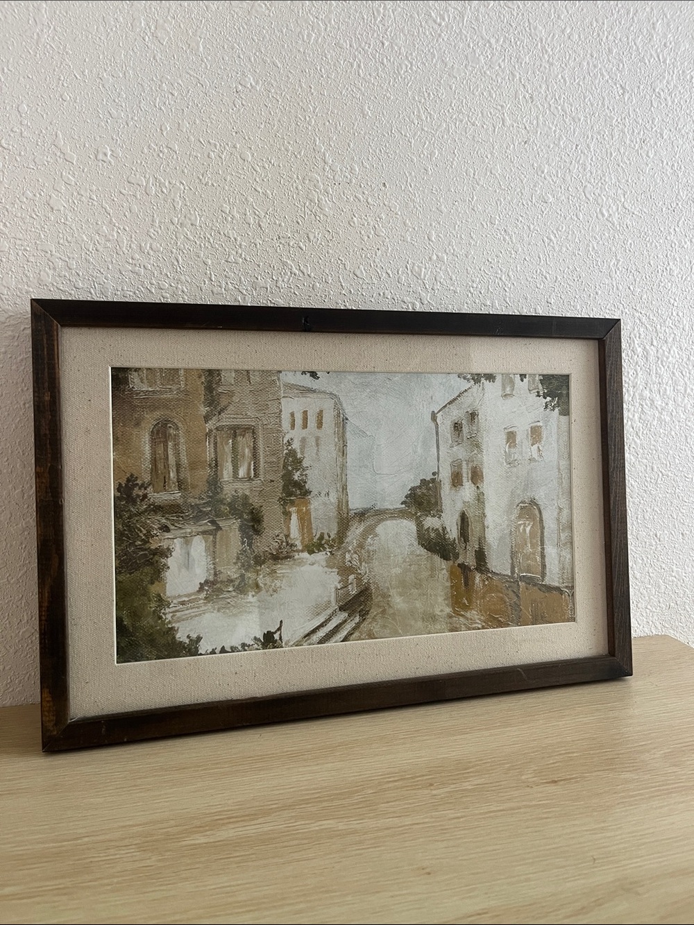 Brown Matted Framed Italian Landscape
